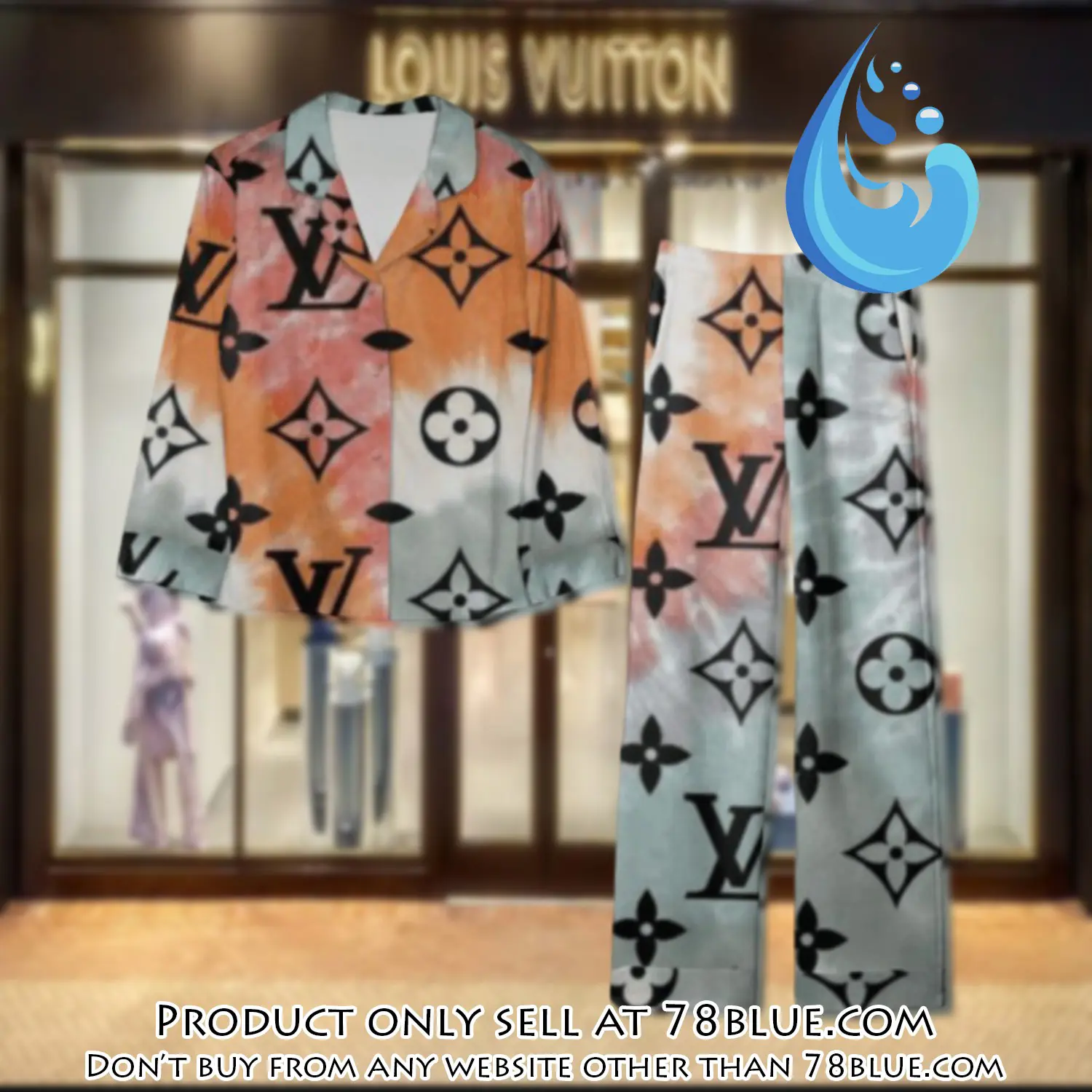 Trending luxury lv satin pajama set pjs1078 78b2015965